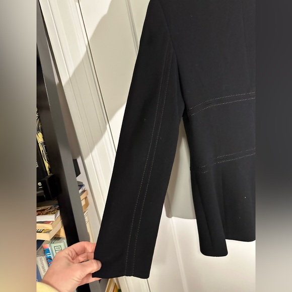 Escada vintage wool black double-breasted blazer contrast seams - Size 36 / US4 - Picture 7 of 15